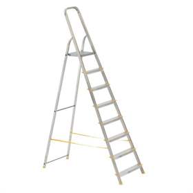 Alu-Stehleiter EUROSTYL, einseitig, Standardausführung, 8 Stufen