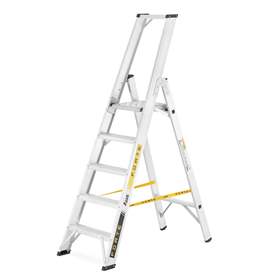 Alu-Stehleiter FORTE, einseitig, Profi-Ausführung, 5 Stufen