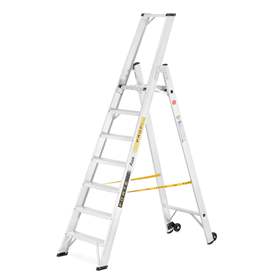 Alu-Stehleiter FORTE, einseitig, Profi-Ausführung, 7 Stufen