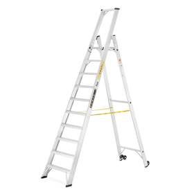 Alu-Stehleiter FORTE, einseitig, Profi-Ausführung, 10 Stufen