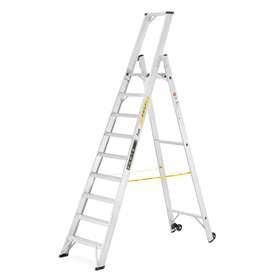 Alu-Stehleiter FORTE, einseitig, Profi-Ausführung, 9 Stufen