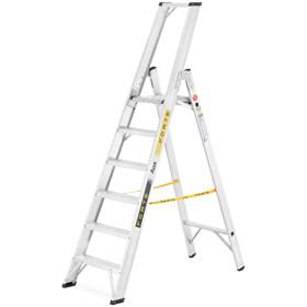 Alu-Stehleiter FORTE, einseitig, Profi-Ausführung, 6 Stufen
