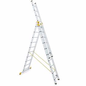 Dreiteilige Alu-Mehrzweckleiter FORTE, Profi-Ausführung, 3 x 8 Sprossen