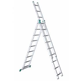 Dreiteilige Alu-Mehrzweckleiter, Standard-Ausführung, 3 x 10 Sprossen