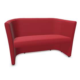 Klubové dvojkreslo CLUB, koženka - farba červená