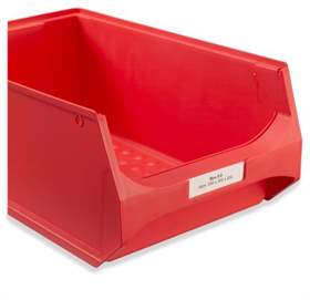 Etiketten für Sichtregalkästen STORAGE (LxH: 102 x 30 mm), Verpackung 10x A4 á 10 Etiketten, inkl. Schutzfolie