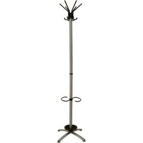 Garderobenständer, silber lackiert, Schirmring undTropfschale, Höhe 1800 mm