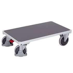 Basis Plattformwagen VARIOfit 910 x 500 mm, Tragfähigkeit 400 kg, Farbe Lichtgrau RAL7035 /Platte Grau