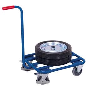 Cărucior șasiu cu mâner pentru transport navete, lăzi cu platformă de încărcare din țeavă oțel 600 x 500 mm, cap. port. 250 kg