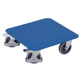Transportroller 500 x 500 mm, Tragfähigkeit 400 kg, Ladefläche mit Riefenblech