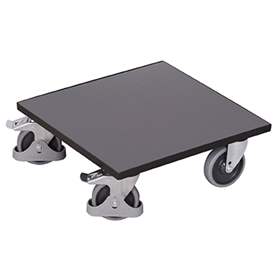 Transportroller 500 x 500 mm, Tragfähigkeit 400 kg, Ladefläche aus MDF-Platte mit Dekor /Anthrazit RAL7016
