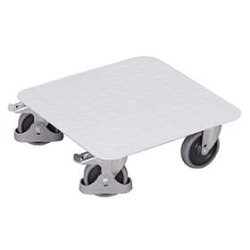 Șasiu cărucior transport navete VARIOfit 500x500 mm, cap. port. 400 kg, suprafață încărcare din tablă striată, culoare gri RAL7035