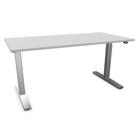 Bürotisch 1600x800 mm, elektrisch höhenverstellbar 710-1210 mm, Tischdesk grau / Gestell grau