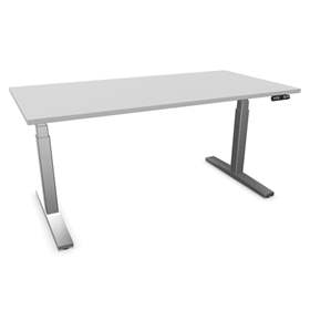 Bürotisch 1400x800 mm, elektrisch höhenverstellbar 580-1230 mm, Tischdesk grau / Gestell grau