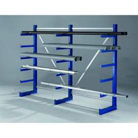 Kragarmregal ATLAS mit identischen Kragarmlängen, einseitig, Länge 2700 mm, 3 Ständer, 6 Ebene