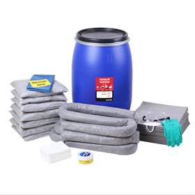 Havarijní sorpční souprava, univerzální úklidová, ve 120 l uzavíratelném sudu