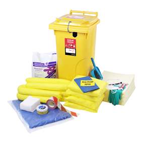 Profesionální havarijní sorpční souprava, chemická, v uzamykatelné mobilní nádobě