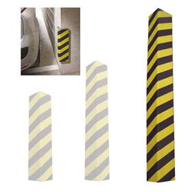 Colț de protecție, H: 1200 mm, autoadeziv, grosime 25 mm, culoare galben-negru