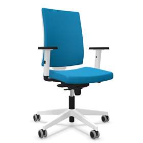 Moderner Bürostuhl NAVIGO, Stoffbezug ERA, Farbe Blau, Rahmenkonstruktion weiß