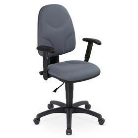 Bürodrehstuhl WEBST@R mit Armlehnen, Stoffbezug Sempre, Farbe lichtgrau, Rahmenkonstruktion schwarz