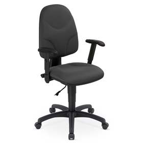 Bürodrehstuhl WEBST@R mit Armlehnen, Stoffbezug Sempre, Farbe dunkelgrau, Rahmenkonstruktion schwarz