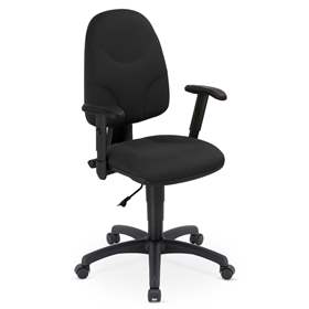 Bürodrehstuhl WEBST@R mit Armlehnen, Stoffbezug Sempre, Farbe schwarz, Rahmenkonstruktion schwarz