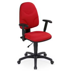 Bürodrehstuhl WEBST@R mit Armlehnen, Stoffbezug Sempre, Farbe rot, Rahmenkonstruktion schwarz