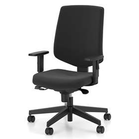 Bürodrehstuhl NEXTER, Stoffbezug Sempre, Dunkelgrau, Rahmenkonstruktion schwarz