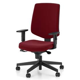 Bürodrehstuhl NEXTER, Stoffbezug Sempre, Weinrot, Rahmenkonstruktion schwarz