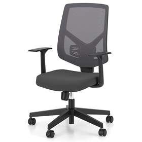 Bürodrehstuhl NEXTER, Netz-Rückenlehne, Sitzbezug dunkelgrau, Rahmenkonstruktion schwarz