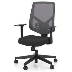 Bürodrehstuhl NEXTER, Netz-Rückenlehne, Sitzbezug schwarz, Rahmenkonstruktion schwarz