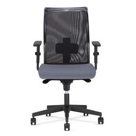 Bürodrehstuhl INTRATA, Netz-Rückenlehne, Sitzbezug lichtgrau, Rahmenkonstruktion schwarz