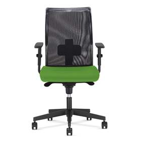 Bürodrehstuhl INTRATA, Netz-Rückenlehne, Sitzbezug hellgrün, Rahmenkonstruktion schwarz