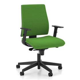 Bürodrehstuhl INTRATA, Stoffbezug Sempre, Hellgrün, Rahmenkonstruktion schwarz