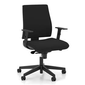 Bürodrehstuhl INTRATA, Stoffbezug Sempre, Schwarz, Rahmenkonstruktion schwarz