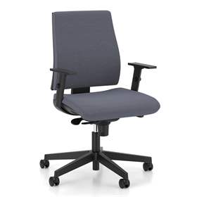 Bürodrehstuhl INTRATA, Stoffbezug Sempre, Lichtgrau, Rahmenkonstruktion schwarz