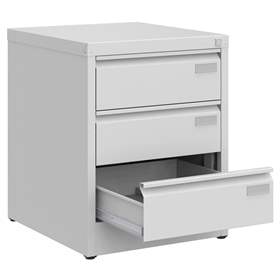 CD und DVD-Metallschrank, 3 Schubladen, HxBxT:630x505x565 mm, Farbe grau RAL7035