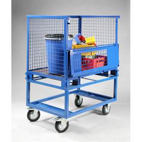 Paletten-Fahrgestelle, 1220 x 820 mm, Höhe 650 mm, Tragfähigkeit 500 kg, Farbe blau RAL5010