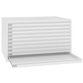 Dulap arhivare desene și planșe, armat, 10 sertare, format A0, culoare albă RAL9010