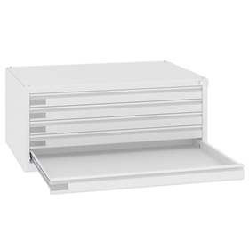 Dulap arhivare desene și planșe, armat, 5 sertare, format A1, culoare albă RAL9010