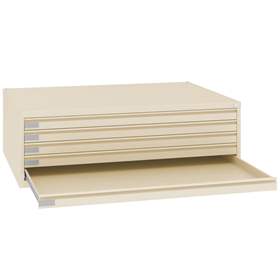 Zeichnungs- und Flachablagenschrank, 5 Schubladen, verstärkt, Format A0, Farbe beige RAL1015