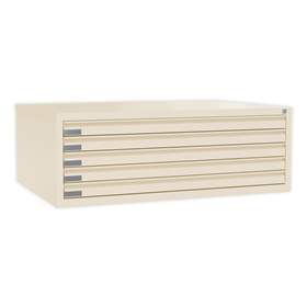 Zeichnungs- und Flachablagenschrank, 5 Schubladen, Format A0, Farbe beige RAL1015