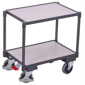 ESD - Tischwagen VARIOfit, 2 Etagen, 600 x 400 mm. Tragfähigkeit 250 kg