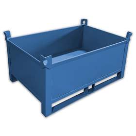 Ohradová paleta kovová, vodotěsná, 1200x800 mm, 1500 kg, na ližinách, modrá RAL5010