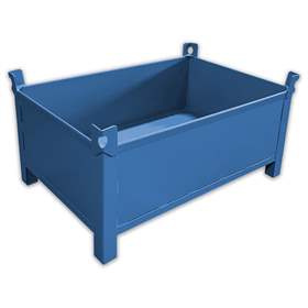 Ohradová paleta kovová, vodotěsná, 1200x800 mm, 1500 kg, na 4 nohách, modrá RAL5010