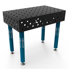 Masă de sudură GPPH ECO 1000 x 600 mm, blat de lucru din oțel 8 mm, sistem de găuri Ø28 mm, într-o rețea de 100 x 100 mm