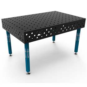 Masă de sudură GPPH ECO 1500x1000 mm, blat de lucru din oțel 8 mm, sistem de găuri Ø28 mm, într-o rețea de 100 x 100 mm