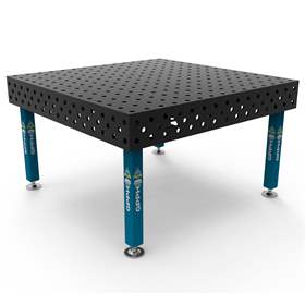Svařovací stůl GPPH PLUS 1500x1480 mm, ocelová pracovní deska tl. 12 mm, otvory pr. 28 mm v rastru 100x100 mm