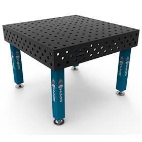 Svařovací stůl GPPH PRO 1200x1200 mm, ocelová pracovní deska tl. 15 mm, otvory pr. 28 mm v rastru 100x100 mm