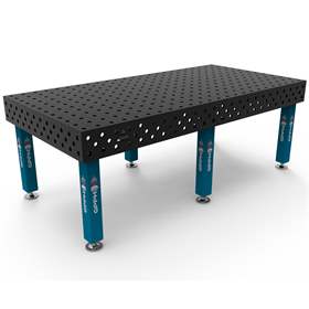 Svařovací stůl GPPH PRO 2400x1200 mm, ocelová pracovní deska tl. 15 mm, otvory pr. 28 mm v rastru 100x100 mm